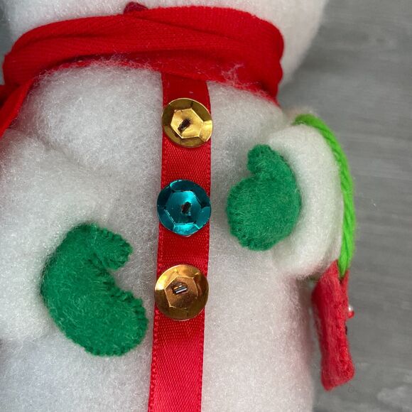 Two Vintage Spun Cotton Batting Snowman and Lady Winter Holiday Christmas Mr Mrs - Picture 8 of 10